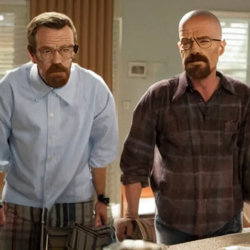 Prompt: walter white, hugh laurie, in house, m. d