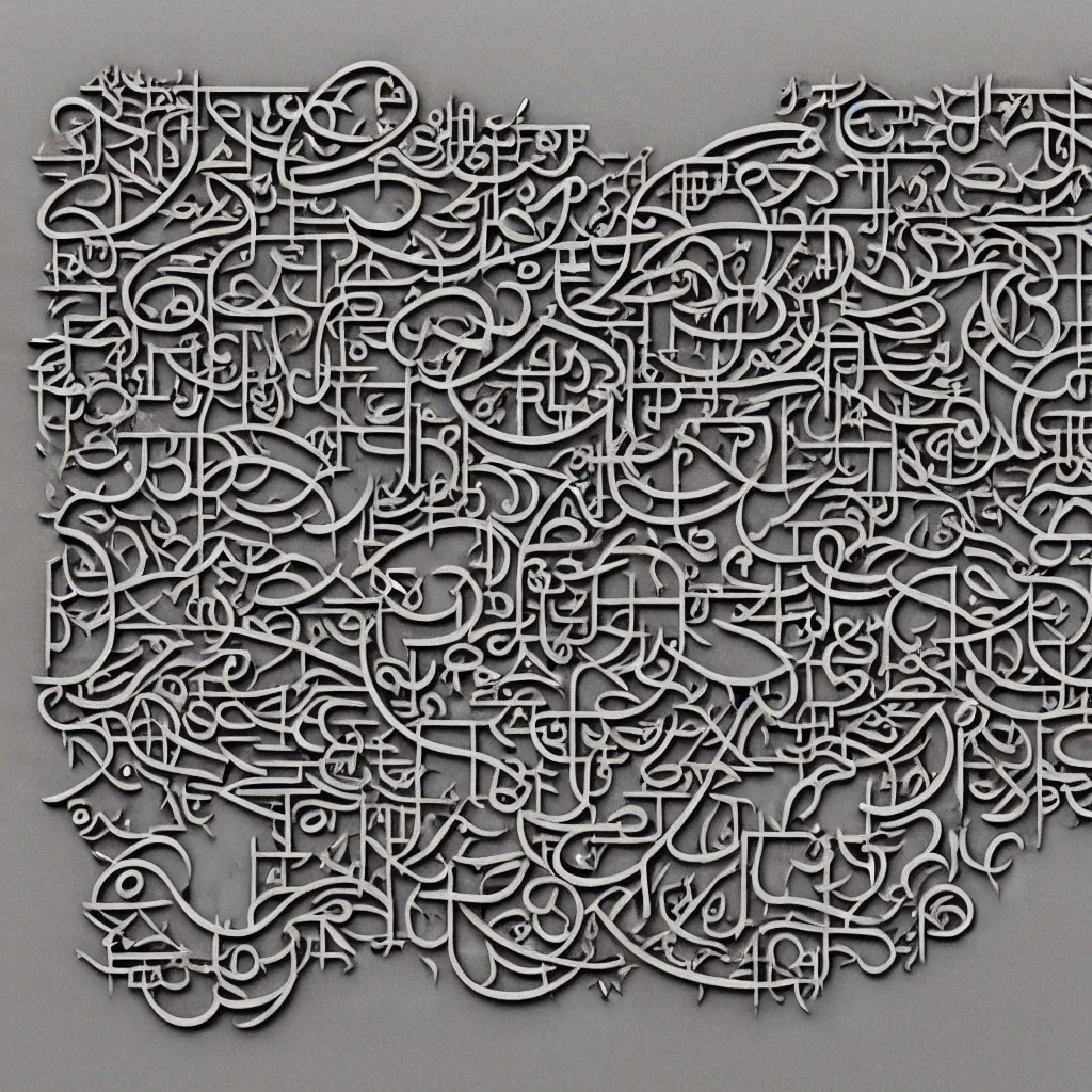 Image similar to a photorealistic 3D traditional Hindi devanagari script words characters and weapons, 3D Hindi calligraphy made with rivets hinges leather and spikes , Devanagari script, symmetry, symmetrical pattern :: Hindi script :: ornate, decorative, realistic, Hyperdetailed, photorealistic, clear lines and shapes, unreal engine, 3D , volumetric lighting, smooth gradients, symmetrical, realistic elements, Photorealistic,