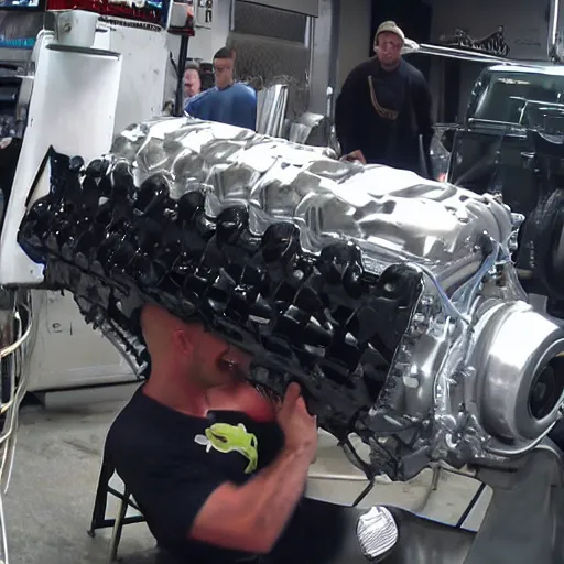 Image similar to la beast eats an engine