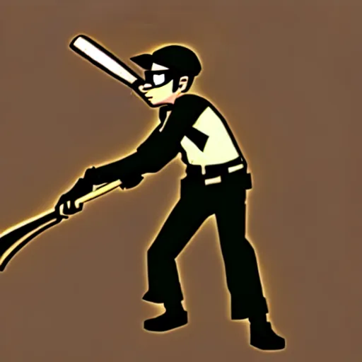 Image similar to TF2 scout hitting computer with a bat