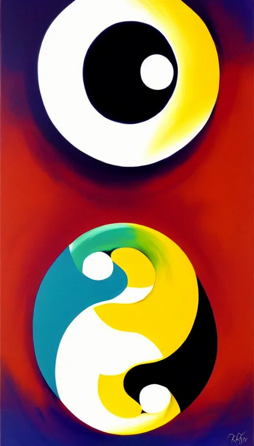 Prompt: Abstract representation of ying Yang concept, by RHADS