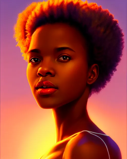 Prompt: beautiful auburn flower african american goddess portrait by sylvain sarrailh, artstation, radiant halo of light, photorealism, w