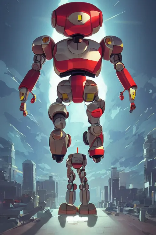 Image similar to metabots medabots medarotto medarot robot minimalist comics, behance hd by jesper ejsing, by rhads, makoto shinkai and lois van baarle, ilya kuvshinov, rossdraws global illumination ray tracing hdr radiating a glowing aura