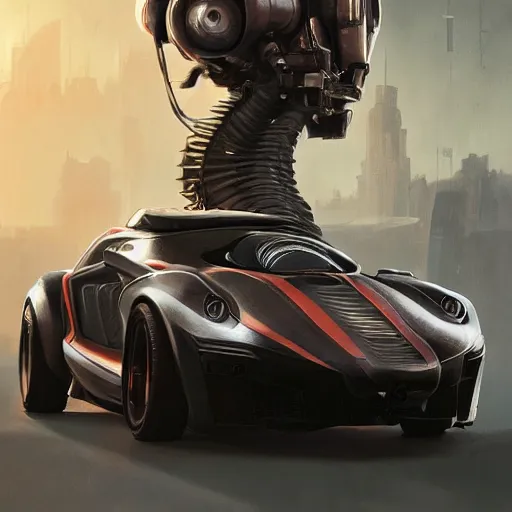 Prompt: customized car, elegant, digital painting, concept art, smooth, sharp focus, art style from Wang Ke and Greg Rutkowski and Bruce Kaiser and Scott Robertson and Dmitry Mazurkevich and Doruk Erdem and Jon Sibal, small style cue from Blade Runner and Minority Report and iRobots