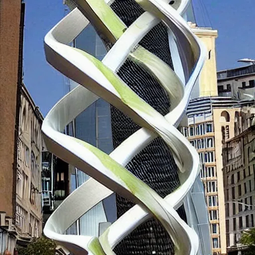 Prompt: DNA buildings trending art