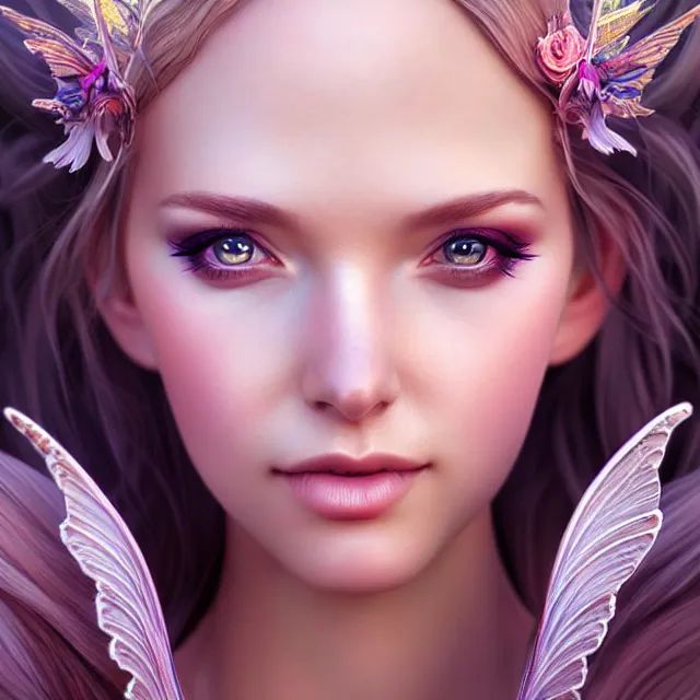 Prompt: beautiful adult fairy queen, highly detailed, 4 k, hdr, smooth, sharp focus, high resolution, award - winning photo, artgerm, photorealistic