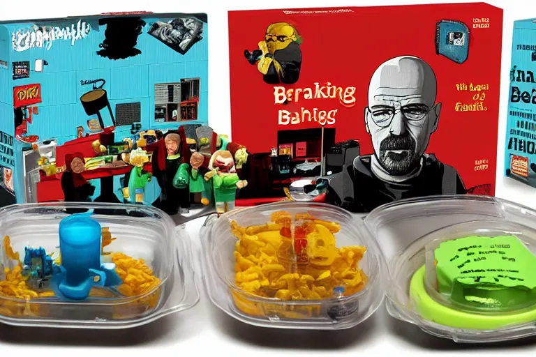Prompt: breaking bad meal toys