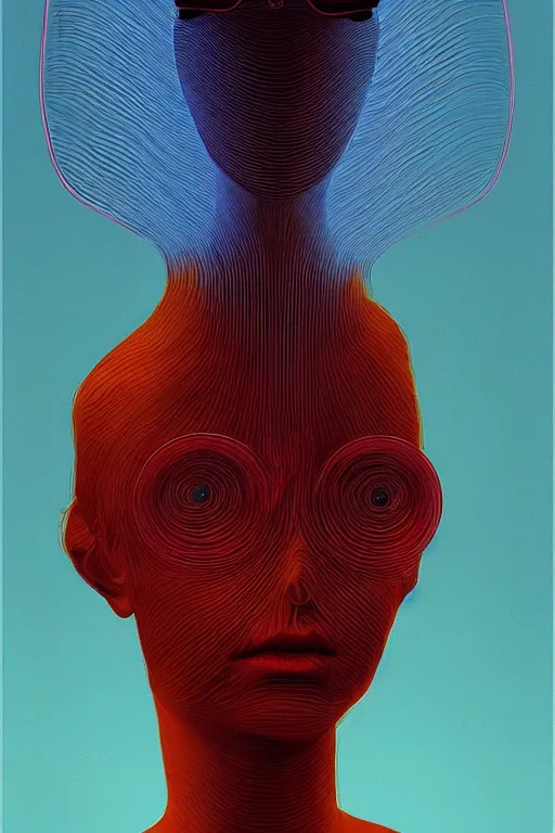 Image similar to woman wearing Oculus and digital glitch head Edward Hopper and James Gilleard, Zdzislaw Beksisnski, higly detailed