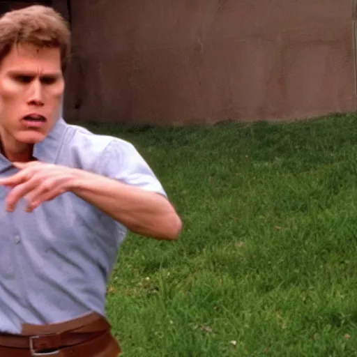 Image similar to Live Action Still of Jerma in Napoleon Dynamite, real life, hyperrealistic, ultra realistic, realistic, highly detailed, epic, HD quality, 8k resolution, body and headshot, film still