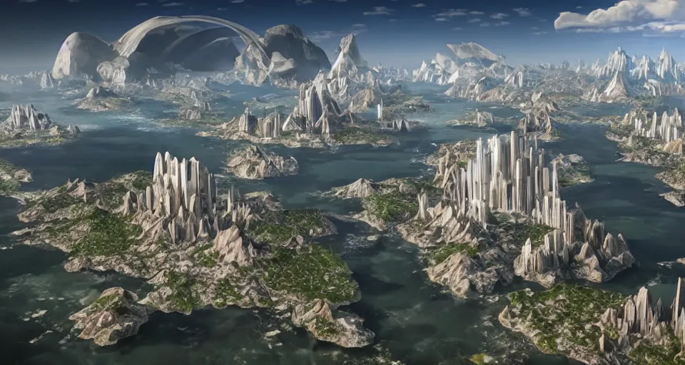 Prompt: the seven world wonders of the future, hyper realistic render, realistic, 8 k render, unreal engine 5 render