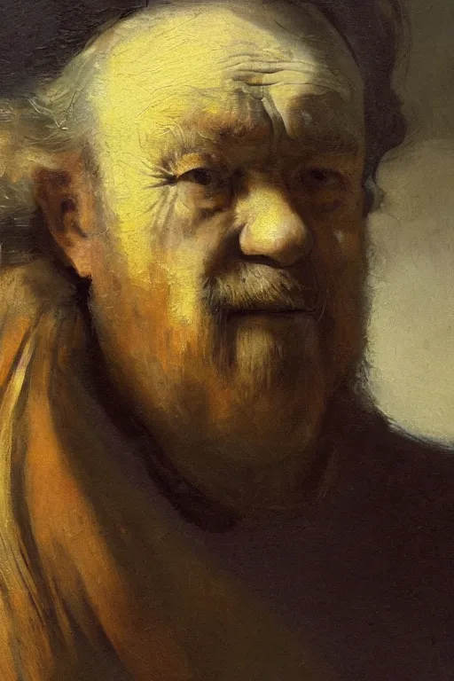 Prompt: an accurate close - up portrait of alvar aalto painted by rembrandt, oil painting, baroque painting, highly detailed, 4 k.