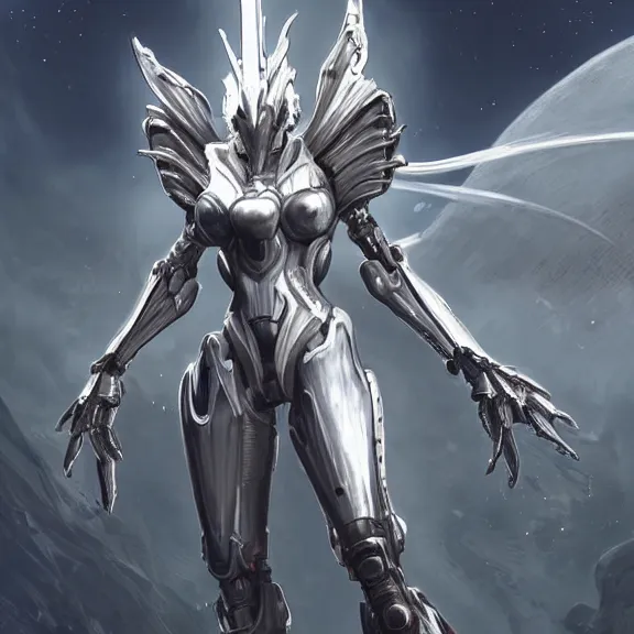 Image similar to giant stunning goddess shot, galactic sized beautiful hot anthropomorphic robot mecha female dragon, larger than the planet, gently caressing earth, looming over earth in space, detailed sleek silver armor, epic proportions, epic scale, highly detailed digital art, sci fi, furry art, macro art, dragon art, goddess art, warframe fanart, destiny fanart, anthro, furry, giantess, macro, furaffinity, deviantart, 8k 3D realism