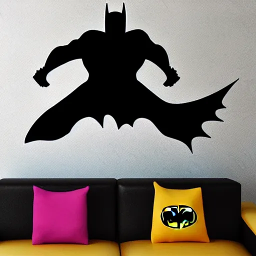 Image similar to die cut sticker of batman breakdancing, dripping paint