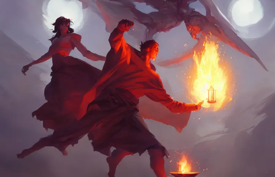 Image similar to greg manchess concept art of a the spirit flame lantern dimension, key visual, ambient lighting, highly detailed, digital painting, artstation, concept art, sharp focus, by makoto shinkai and akihiko yoshida and hidari and wlop and greg rutkowski