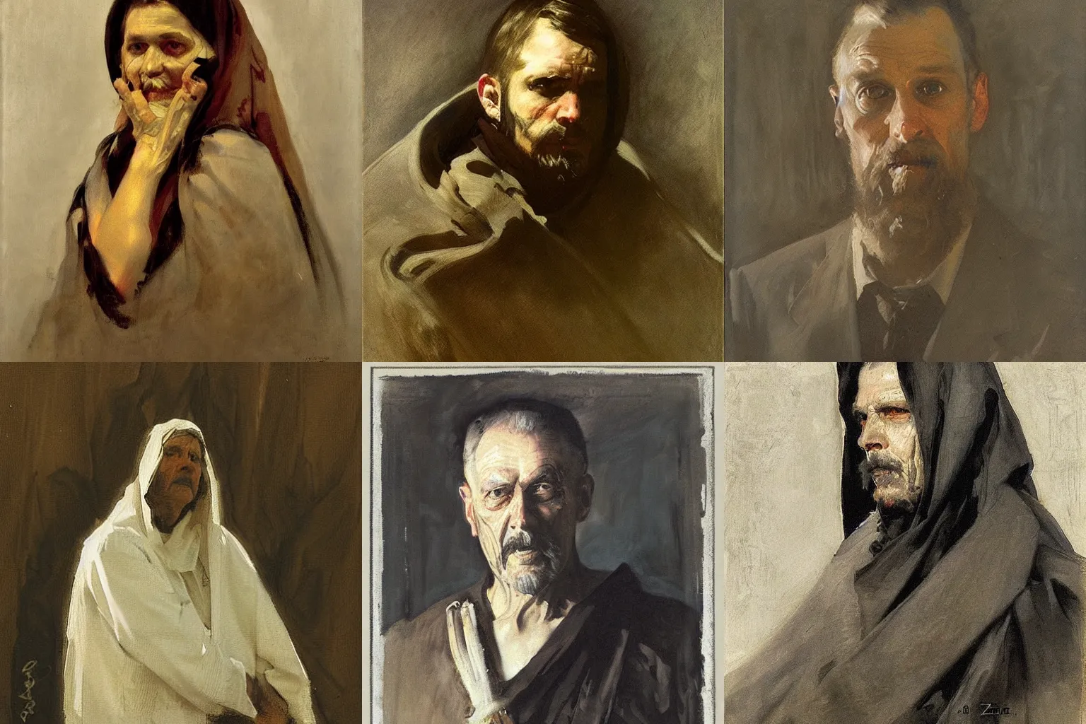 Prompt: icon of a reaper portrait by anders zorn