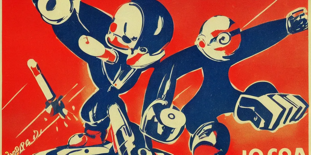 Image similar to Doctor Robotnik, soviet propaganda poster,