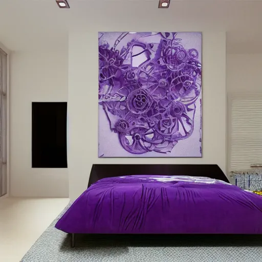 Prompt: large purple intricate machine photorealistic