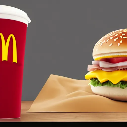 Image similar to Ham Solo at mcdonalds, 4k