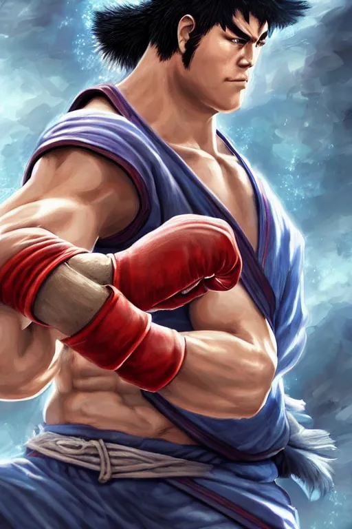 Street Fighter II Ryu Standing Ready to Fight Fireball · Creative Fabrica