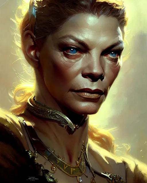 Image similar to fierce young lauren bacall, fantasy character portrait, ultra realistic, concept art, intricate details, highly detailed by greg rutkowski, gaston bussiere, craig mullins, simon bisley