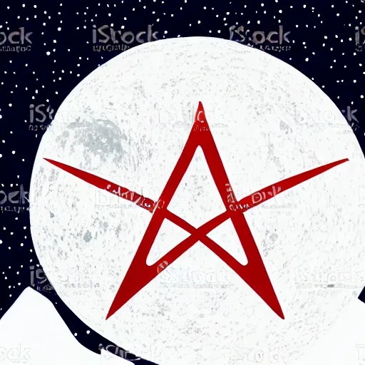 Image similar to vector art of ankh symbol in front of the moon