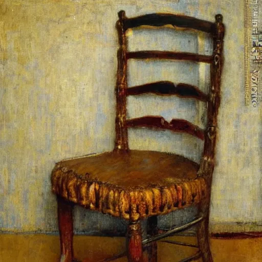 Image similar to a chair in a cosy room, painted by jules bastien - lepage, hyper - realistic