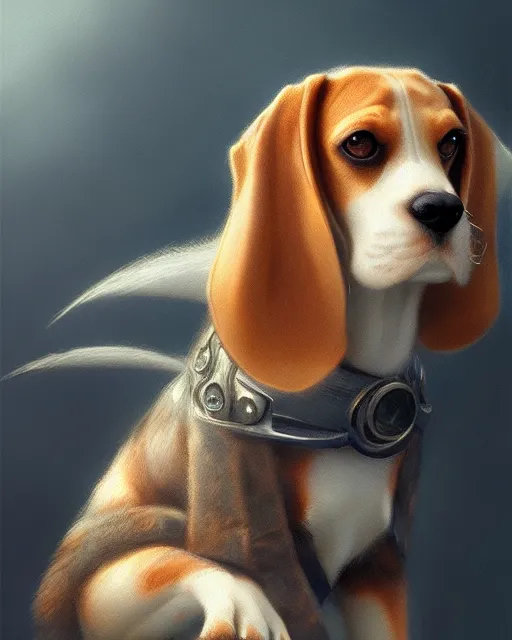 Prompt: cute beagle, cinematic, full shot, stunning, adorable, detailed painted fur, digital painting, artstation, smooth, hard focus, illustration, art by jessica rossier and and brian froud