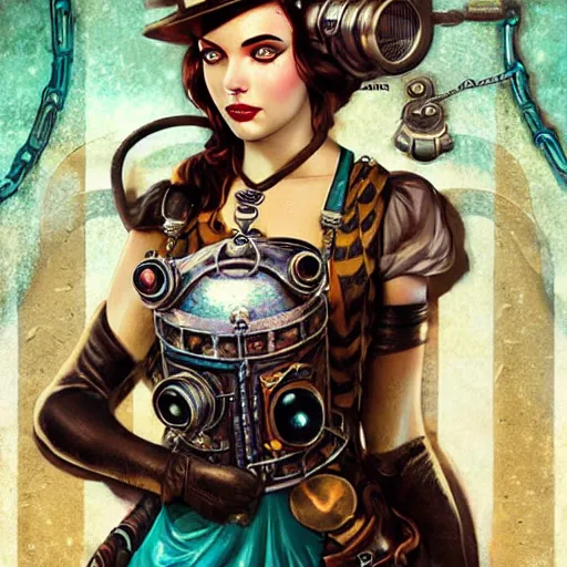 Image similar to Underwater Steampunk Bioshock portrait, Pixar style, by Tristan Eaton Stanley Artgerm and Tom Bagshaw.