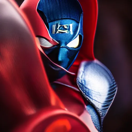 Image similar to cinematic portrait of an unknown superhero. High detail. Low dof