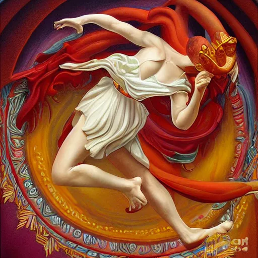 Image similar to a detailed fantasy painting of a Feta cheese that dances salsa, by lauri blank, artgerm, evelyn de morgan, 8K, 50mm lens