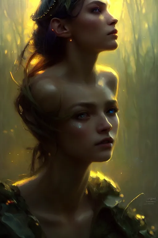 Image similar to cinematic shot of an epic portrait of a fairy dressed in military clothes, shiny skin, beautiful eyes, beautiful, small details, night setting, realistic poster with volumetric light from craig mallism, artgerm, jeremy lipkin and michael garmash, unreal engine, radiant light, detailed and complex environment, digital art, trends at art station, a masterpiece