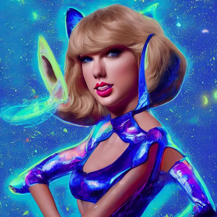 Image similar to portrait of Taylor Swift as Lola Bunny in Space Jam 1996. intricate abstract. intricate artwork. by Tooth Wu, wlop, beeple, dan mumford. octane render, trending on artstation, greg rutkowski very coherent symmetrical artwork. cinematic, hyper realism, high detail, octane render, 8k, iridescent accents