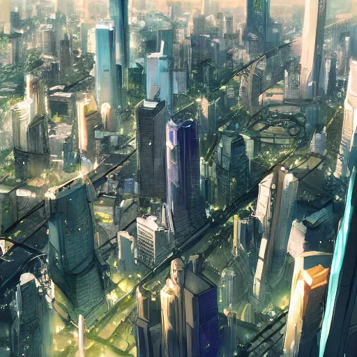 Prompt: makati city 1 0 0 0 years in the future, painting by makoto shinkai, featured on pixiv, deviantart hd