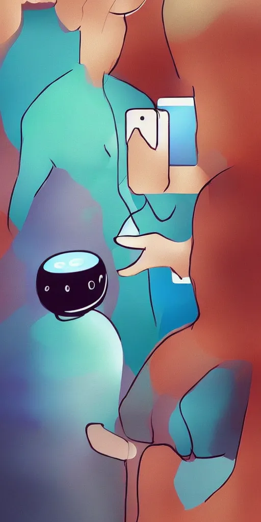 Image similar to “Alexa and Siri meeting for the first time, digital art”