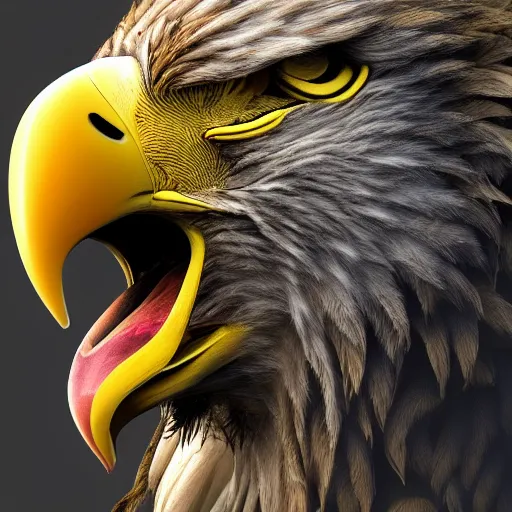 Prompt: profile of an eagle lion hybrid, bold natural colors, masterpiece, trending on artstation, photograph