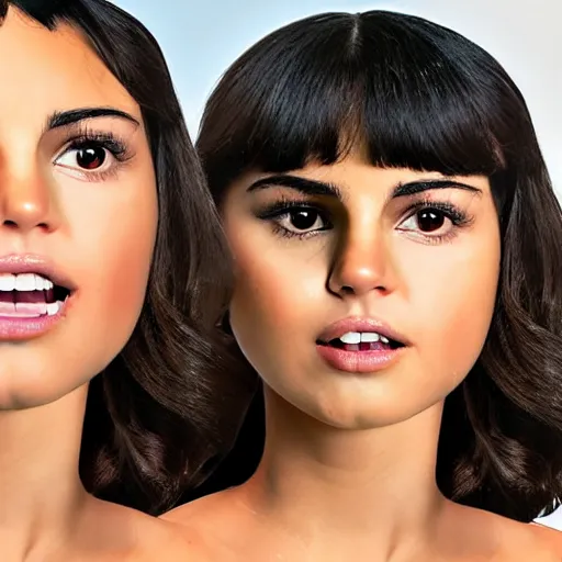 Image similar to human celery with the face of selena gomez, hd, photoshop, deep fake