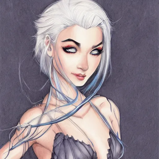 Prompt: a white hair girl, art by samdoesarts, highly detailed, digital painting, concept art, sharp focus, illustration,disney, comic book, sketch, watercolor, trending on artstaion