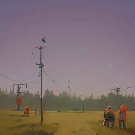 Image similar to alsckjn acsudnpq qcpjdnc cpqi iub pcqwudbc oi io cqo cwon qcon qcon, by simon stalenhag