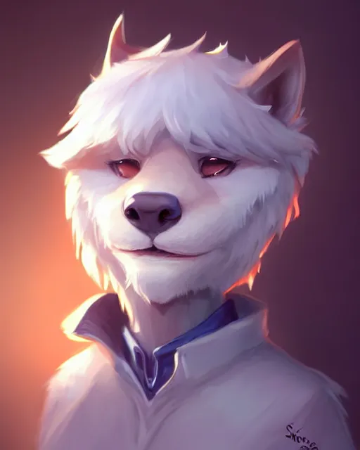 Image similar to character concept art of a cute male anthropomorphic furry | | adorable, key visual, realistic shaded perfect face, tufted softly, fine details by stanley artgerm lau, wlop, rossdraws, james jean, andrei riabovitchev, marc simonetti, and sakimichan, trending on weasyl