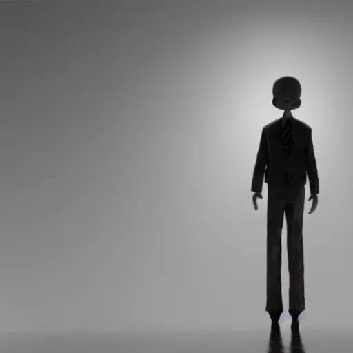 Image similar to anthony fauci slenderman, hyperrealistic, claymation, volumetric lighting, 3 5 mm film still, concept art