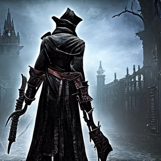 Image similar to bloodborne, indeed for me, you are still the shatterer of all tombs. hail to thee, my will! and only where there are tombs are there resurrections.