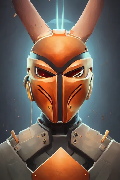 Image similar to epic mask helmet robot ninja portrait stylized as fornite style game design fanart by concept artist gervasio canda, behance hd by jesper ejsing, by rhads, makoto shinkai and lois van baarle, ilya kuvshinov, rossdraws global illumination radiating a glowing aura global illumination ray tracing hdr render in unreal engine 5