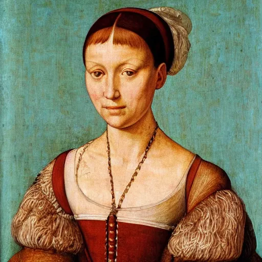 Image similar to portrait of a renaissance young woman