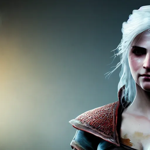 Prompt: Concept art of Ciri from the Witcher 3 in wooden bath, pretty face, 8k, uhd