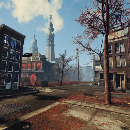 Image similar to Amsterdam in Fallout 4