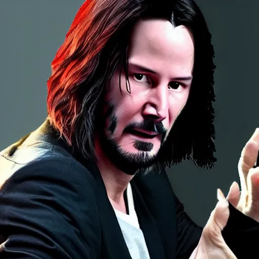 Image similar to Keanu Reeves facepalming over how bad Cyberpunk 2077 was