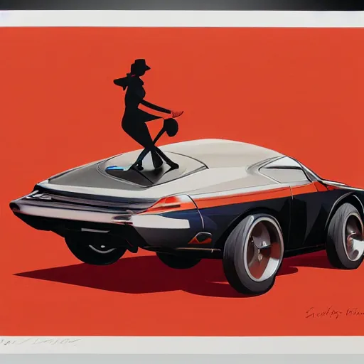 Prompt: car unicycle, painted by syd mead, high quality