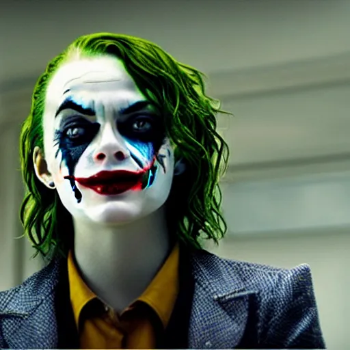 Image similar to Emma Stone as The Joker awe inspiring 8K hdr beautiful