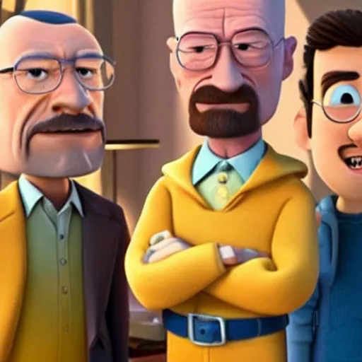 Prompt: walter white in a pixar movie