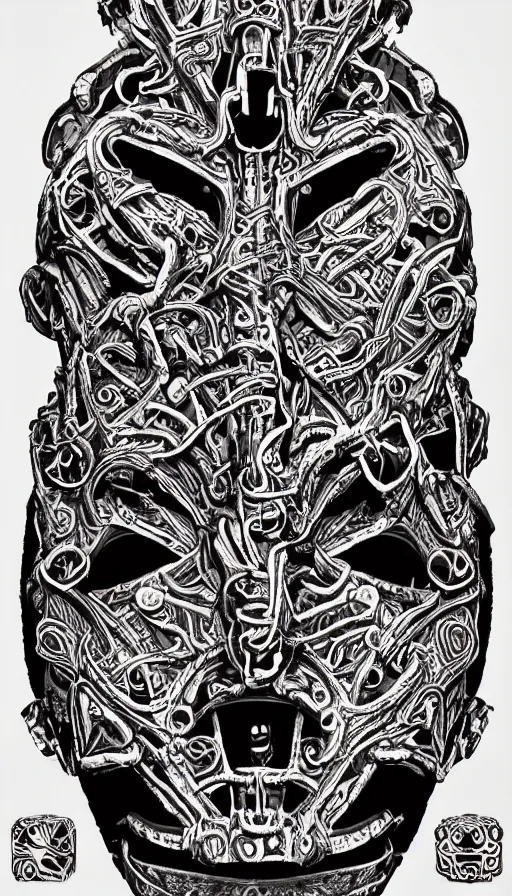 Image similar to ancient biomechanical hybrid aztec fantasy human face mask tattoo pattern concept, teonanacatl glyph, intricate artwork by, Alex Grey, Artgerm, H.R. Giger, very coherent artwork, cinematic, hyper realism, high detail, octane render, unreal engine, 8k, High contrast, higly detailed black ink outline